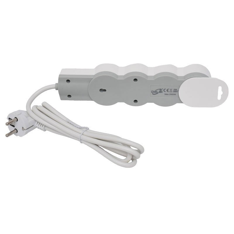 Power Strip with Switch, 4 Sockets and Child Protection, 3x1mm / 5m Cable