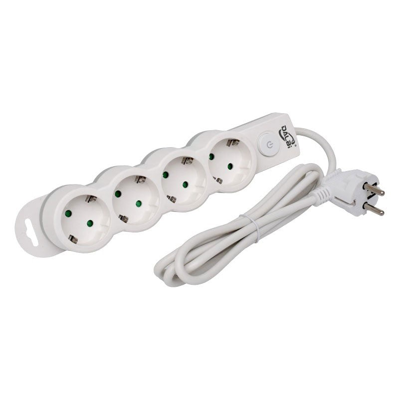 Power Strip with Switch, 4 Sockets and Child Protection, 3x1mm / 5m Cable