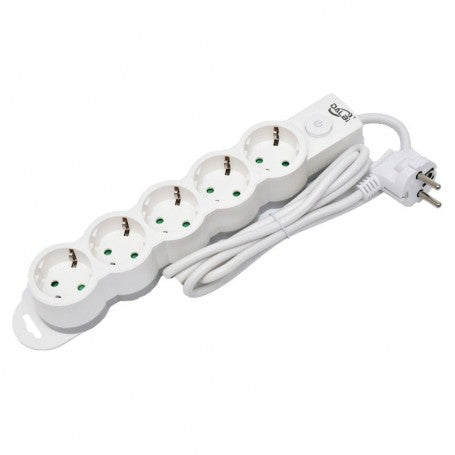 Power Strip with Switch, 5 Outlets and Child Protection, 3x1mm / 3m Cable