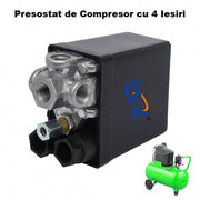 Air Compressor Pressure Switch with 4 Ports