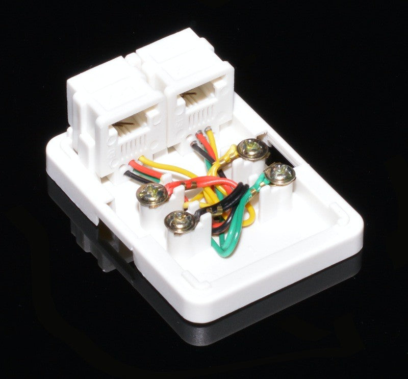 Telephone Double Socket 2 x 6P4C