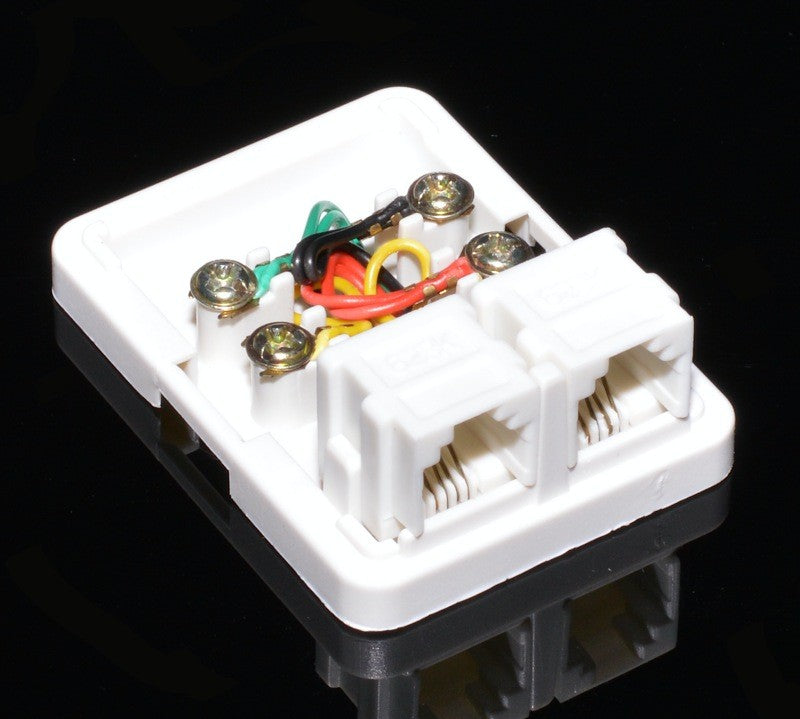 Telephone Double Socket 2 x 6P4C