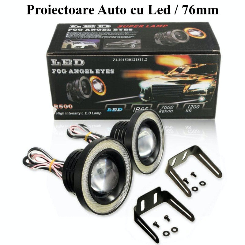 Universal LED Car Projector Set, 76MM / 10W / 3200LM