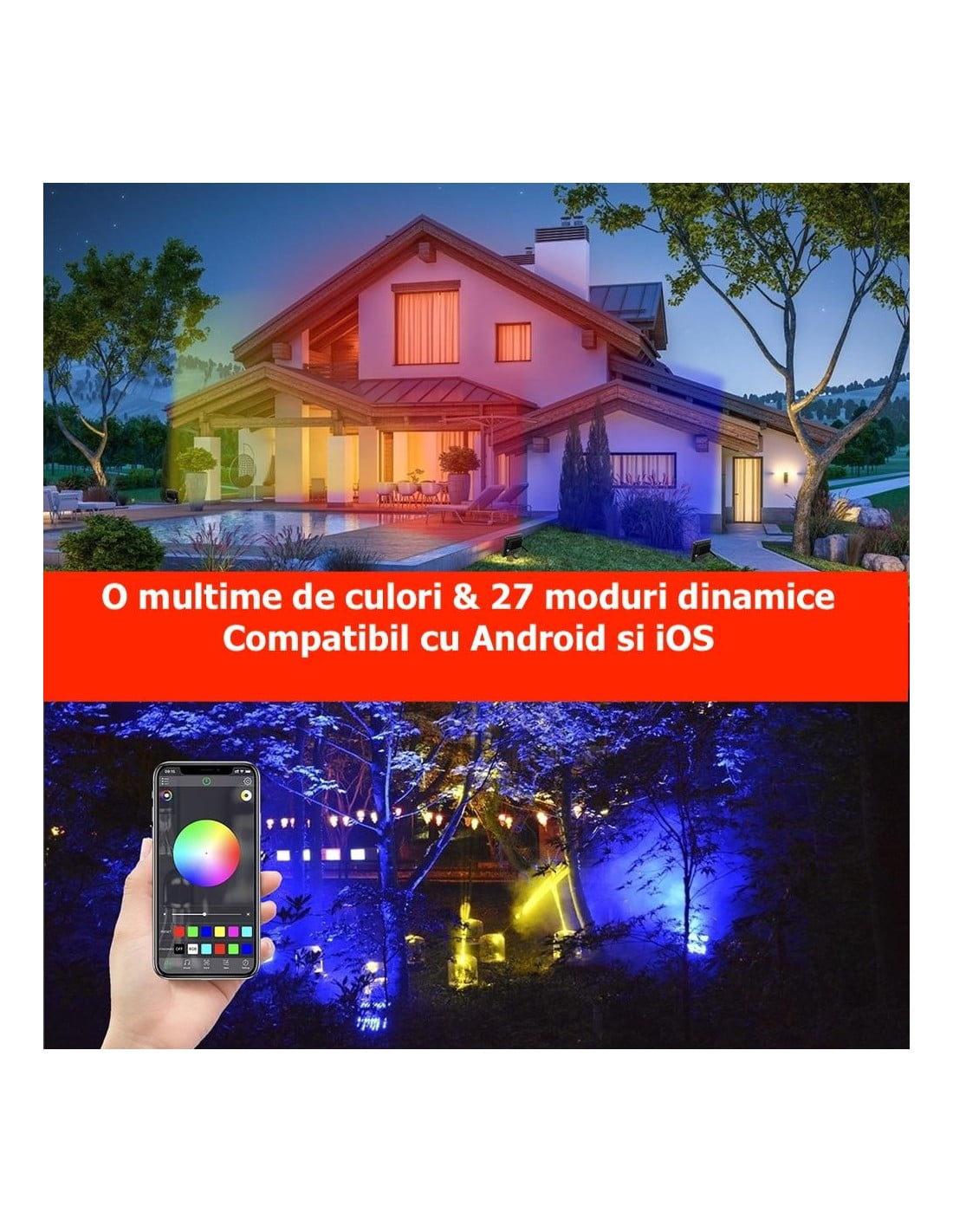 RGBW LED Projector 20W, Android, iOS, Bluetooth