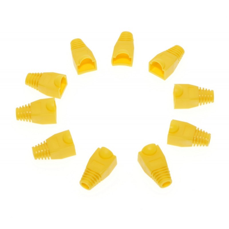 RJ45 UTP Connector Boot Yellow, 100pcs/set