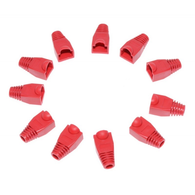 RJ45 UTP Plug Boot Red, 100pcs/set
