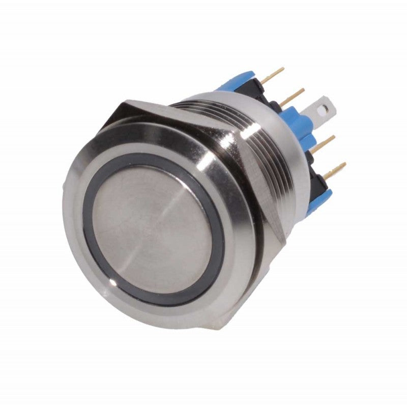 Metallic Push Button, 220V, 22mm, Latching, Red LED, Socket included, ElectroAZ