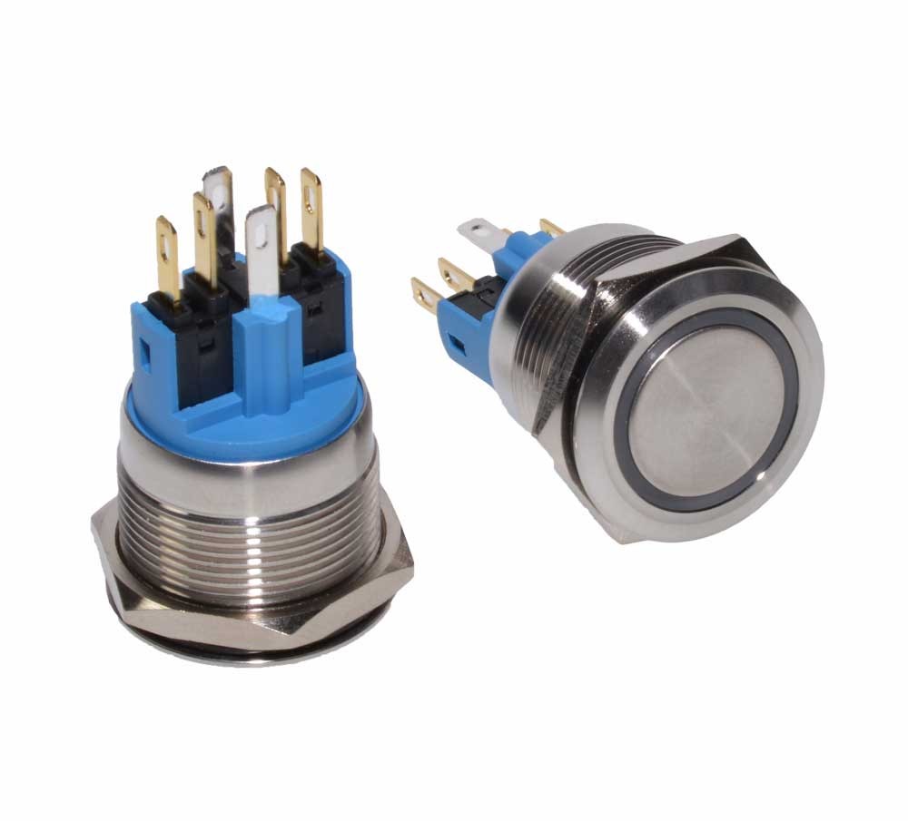Push Button 25mm/24V White LED