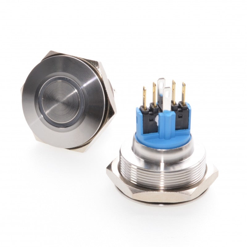 30mm Push Button with Return, 24V Red LED