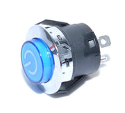 Latching Blue Push Button 22x32mm 24V - 20A