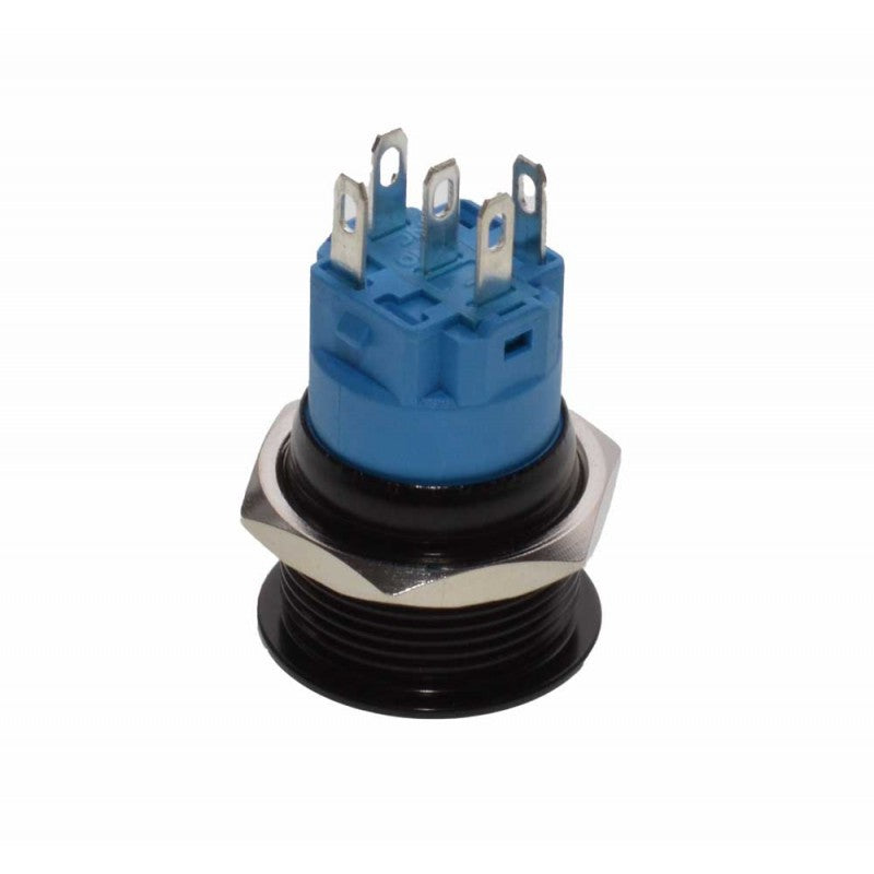Black 19mm Latching Push Button with Red LED, ElectroAZ