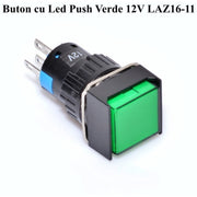 Green Push Button 12V - 16mm