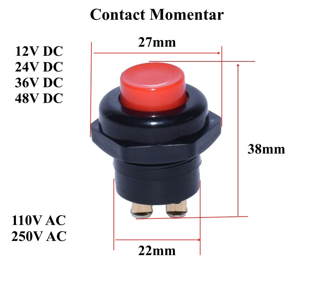 Push Button Plastic Pulse 12VDC / 250VAC
