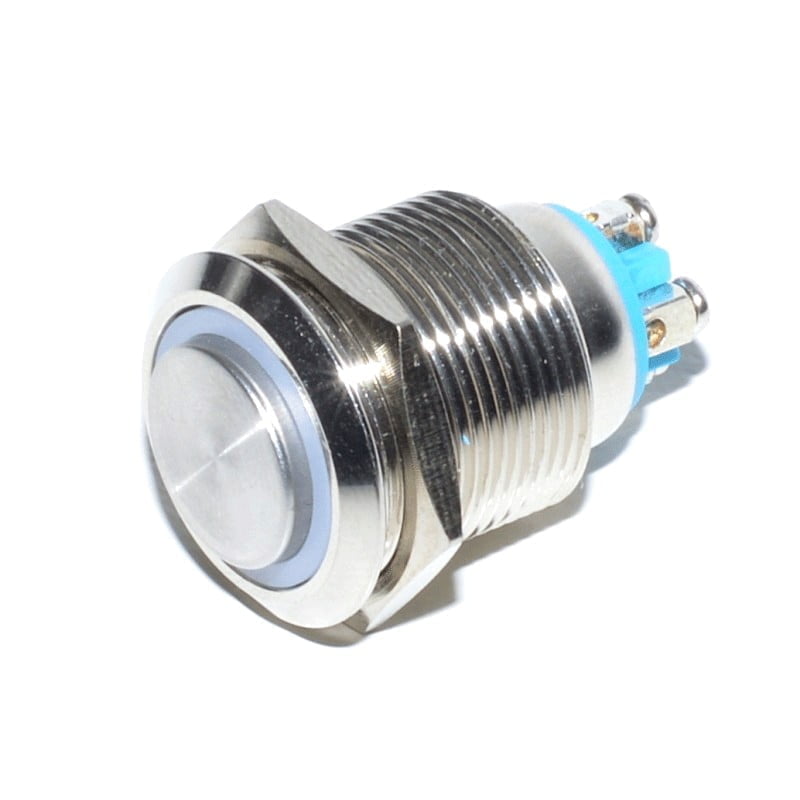 Red LED Metal Push Button, Latching, 19mm, 220V