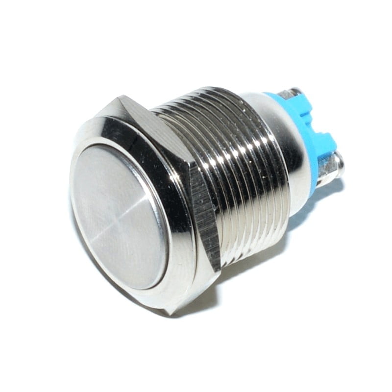Simple Metal Push Button, Latching, 19mm