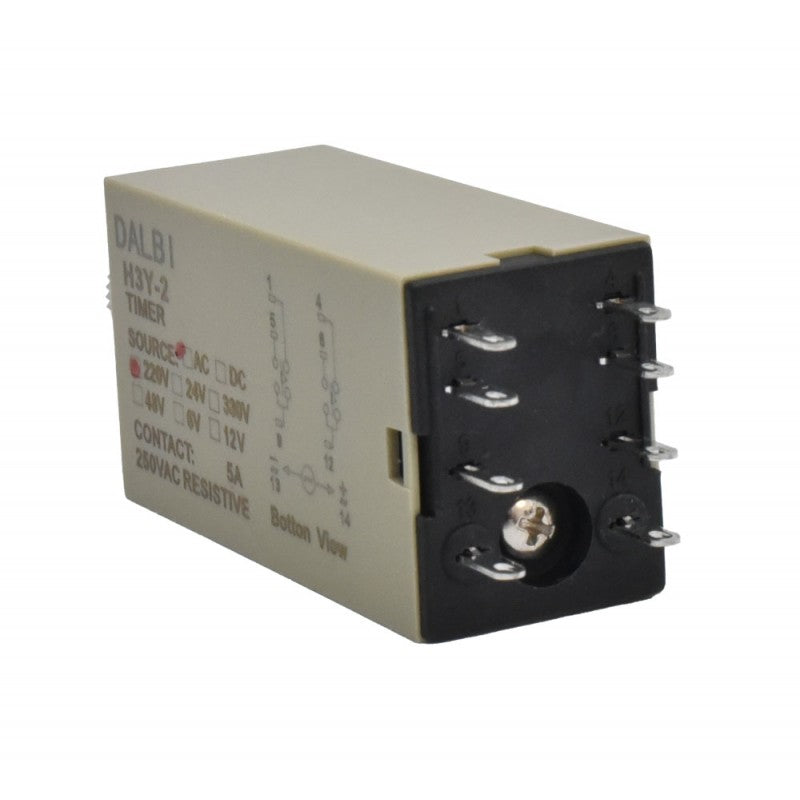 H3Y-2 Mini Time Delay Relay 10S, 220VAC - 8P