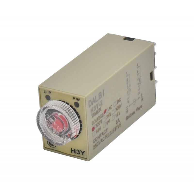 H3Y-2 Mini Time Delay Relay 10S, 220VAC - 8P