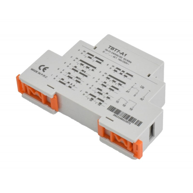 Time Delay Relay, Interval and Mode, DIN Rail Mounting, TBT7-A1