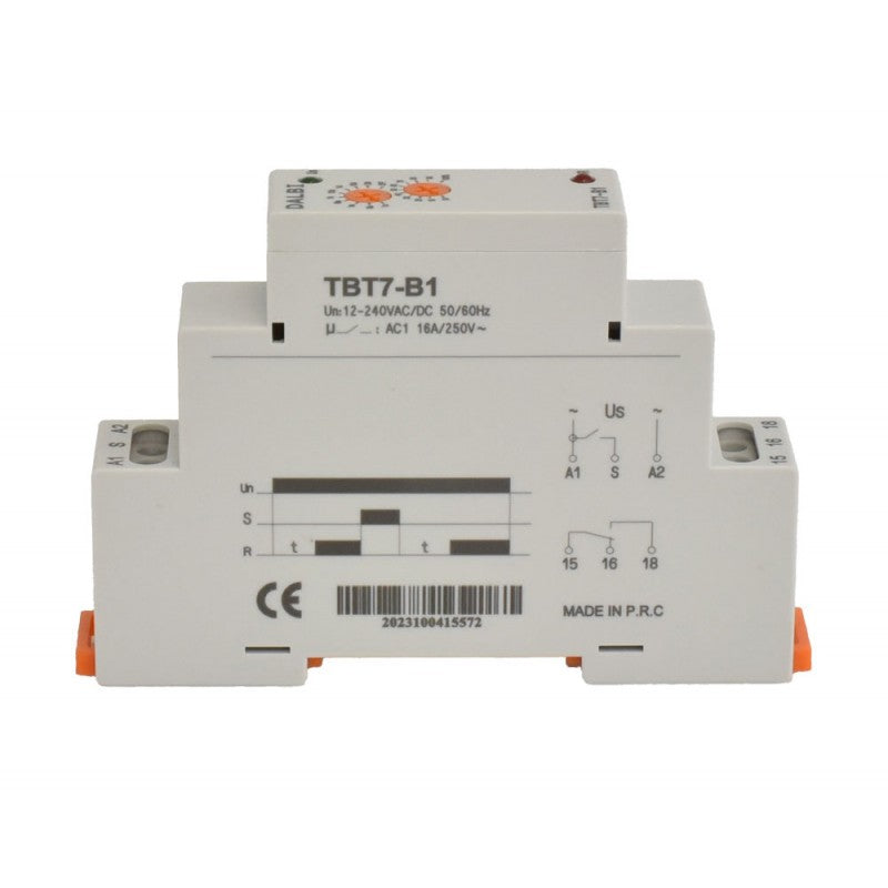 Timer and Interval Relay, DIN Rail Mounting, TBT7-B1