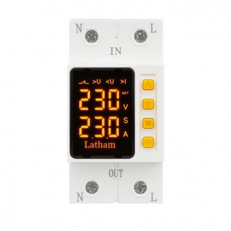 Adjustable Electronic Protection Relay 1-63A for Overvoltage, Undervoltage and Overcurrent Dalbi AVR-63