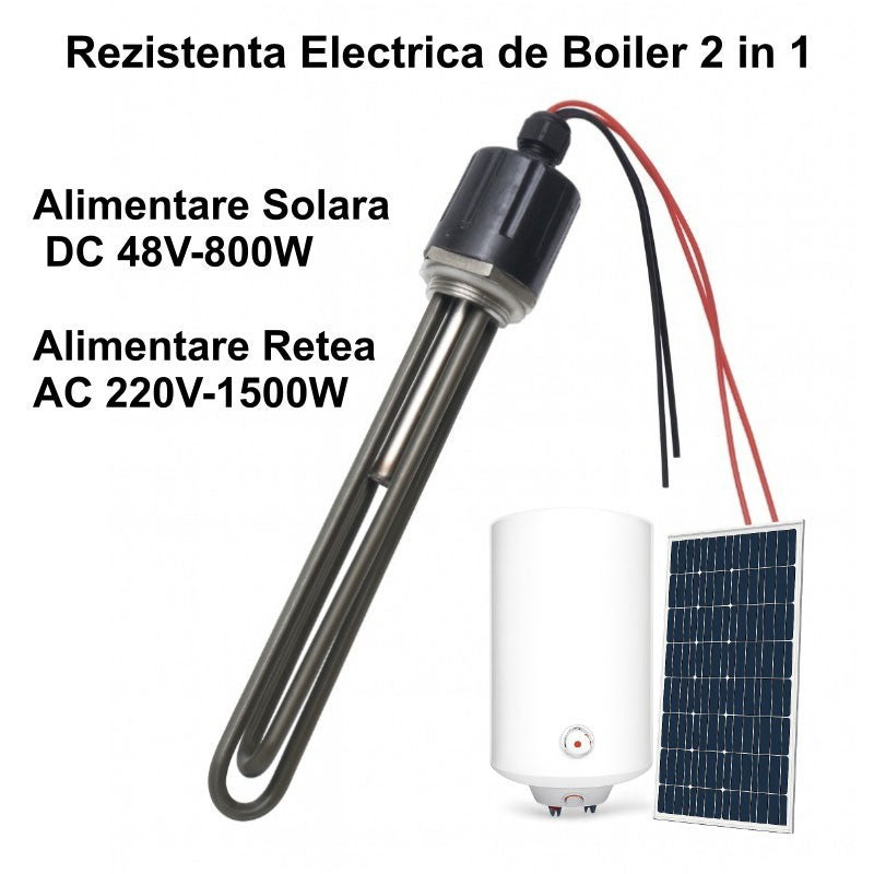 Electric Heating Element for 2-in-1 Solar Boiler - DC 48V / 800W and AC 220V / 1500W, with 85˚ Thermostat - Dalbi