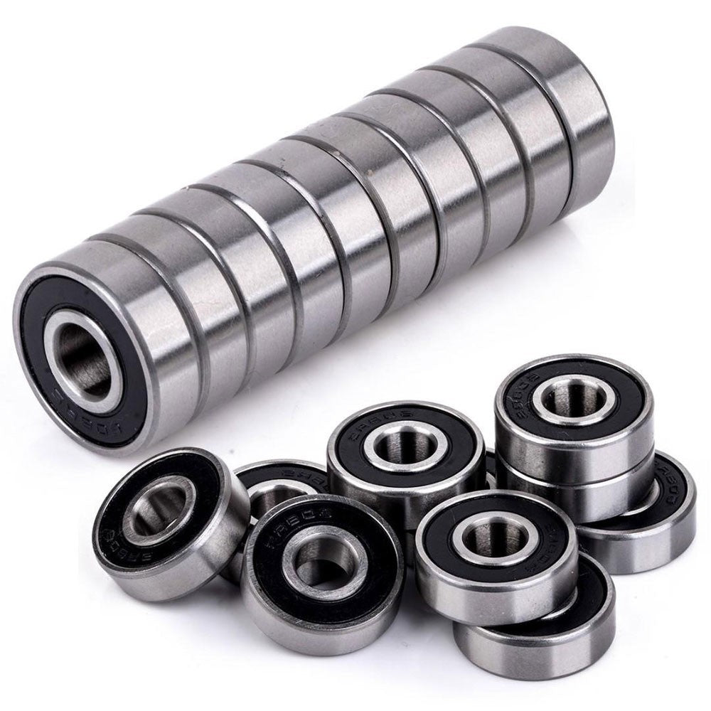 Set of 10x Bearings Model 628 2RS, Steel with plastic housing