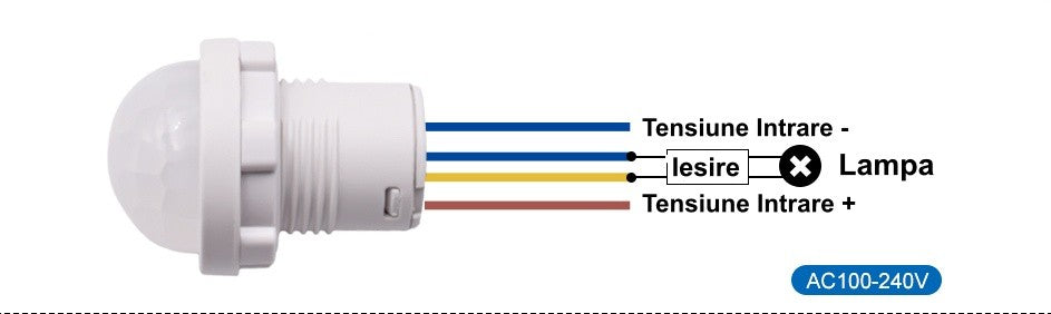 PIR Sensor 110-220V with 4 Wires 28x37mm
