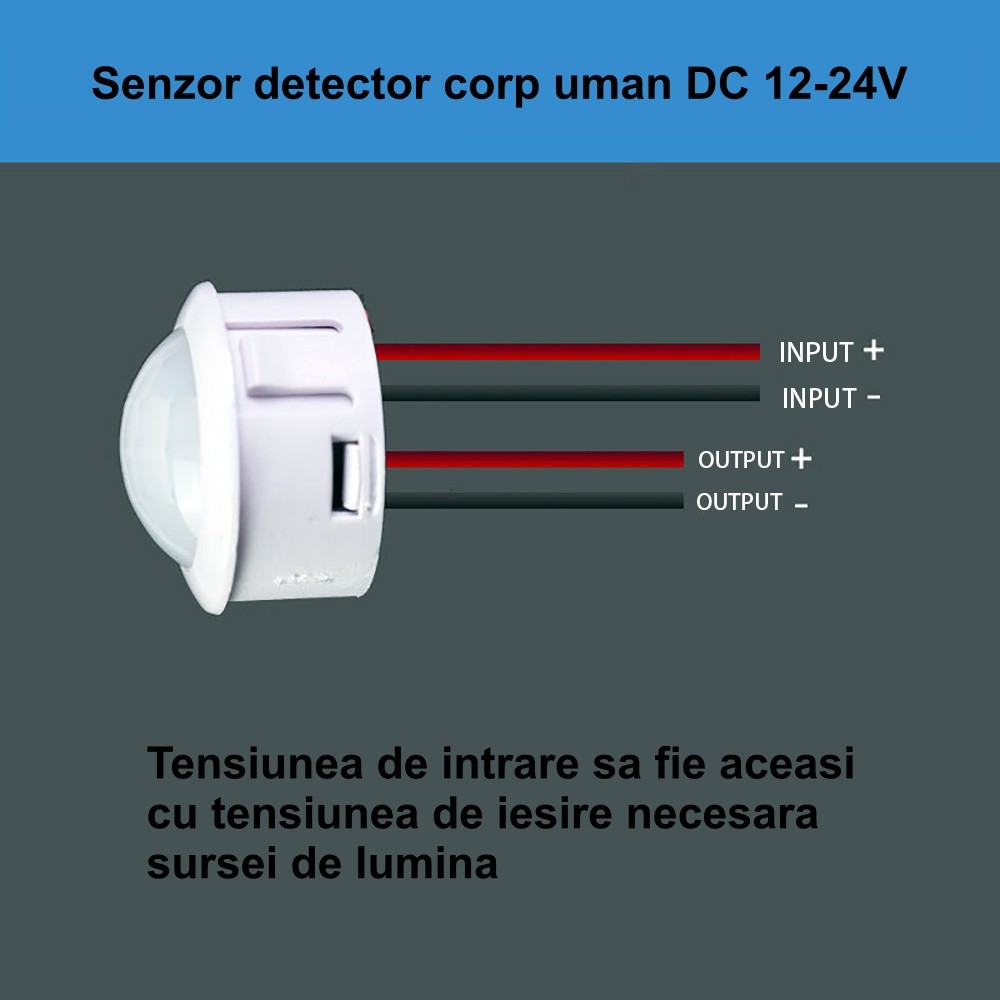 PIR Sensor 12-24V DC with 4 Wires 25x20mm