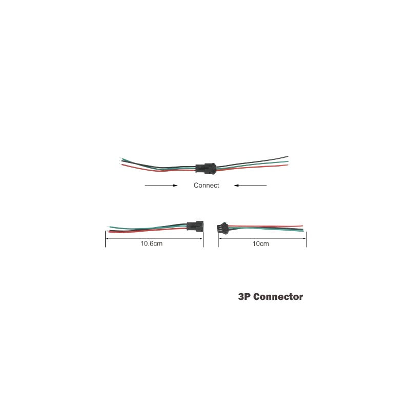 Set of 4 Male-Female 3-Wire Connectors