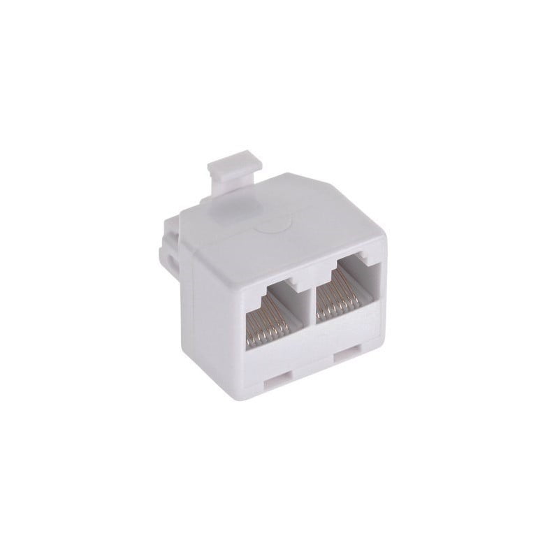 Telephone Extension Adapter Male - 2 x Female 6p-4c