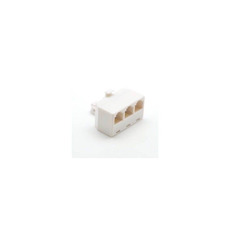 Telephone Extension Adapter Male - 3 x Female 6P-4C