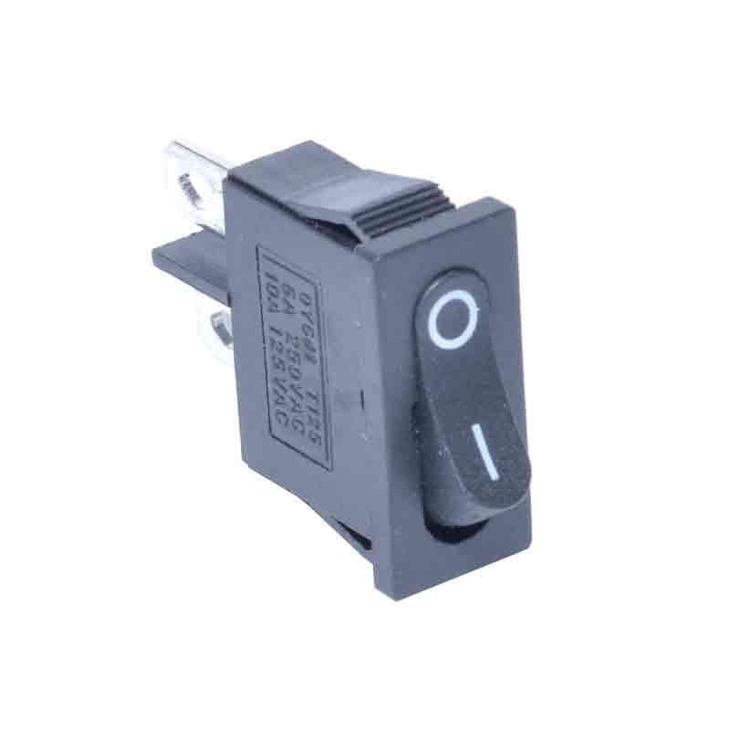 Narrow ON-OFF Button 6A-250V Black 2-Pin