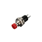 Metal Mini Push Button Switch, Red, Momentary, 220V/3A