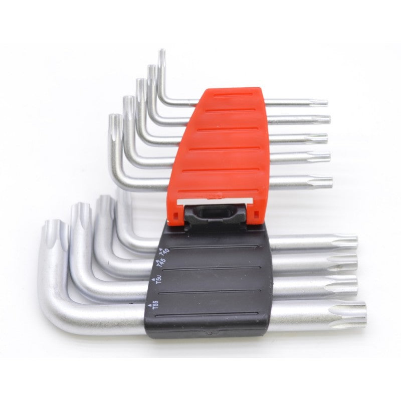 Set of 9 Torx Keys, Star Type, from T15 to T55