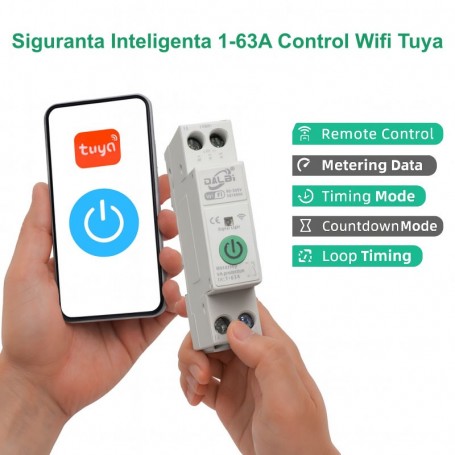 Smart Wi-Fi Circuit Breaker, 1-63A, 1P+N Energy Monitoring, Under/Over Voltage Protection - TUYA SigMesh / ZigBee