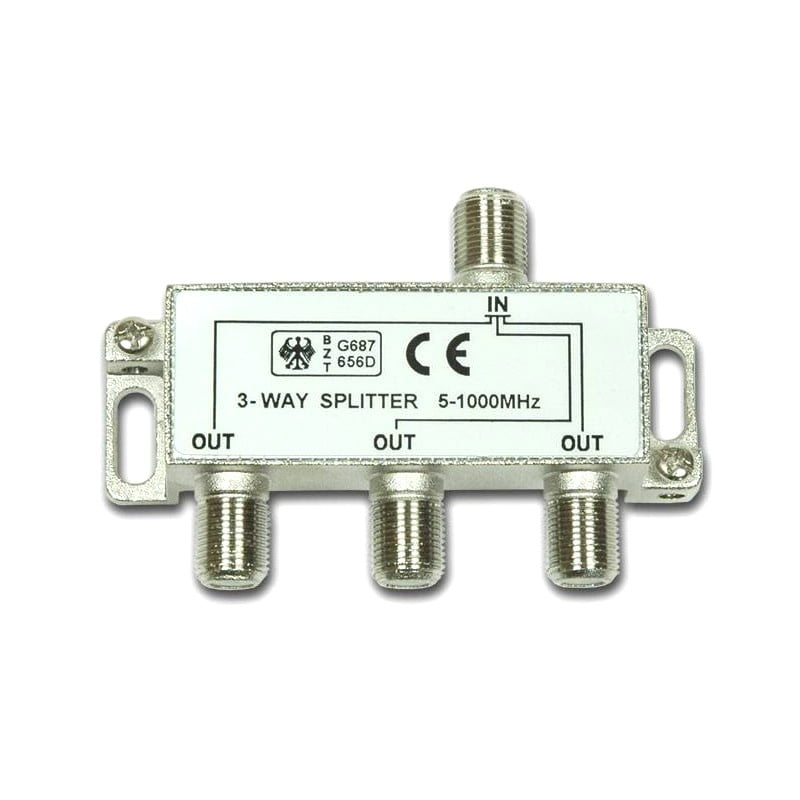 3-Way TV Splitter, Frequency 5 - 1000 MHz