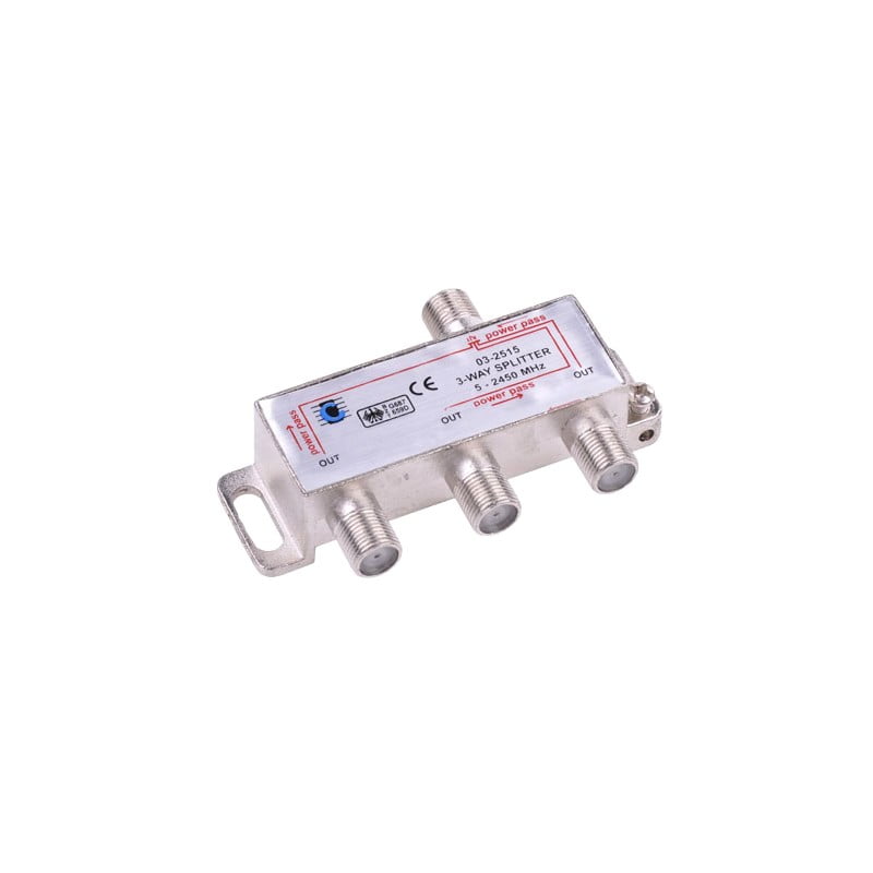3-way TV Splitter with 5-2450MHz Frequency