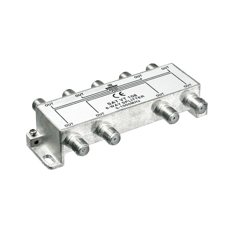 8-way TV Splitter with 5 - 1000 MHz Frequency