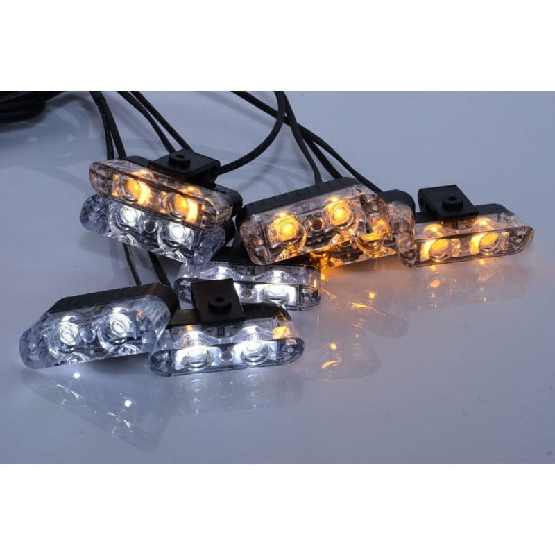 Car Strobe Lights, Emergency/Intervention, Remote Control, 30W, White-Yellow
