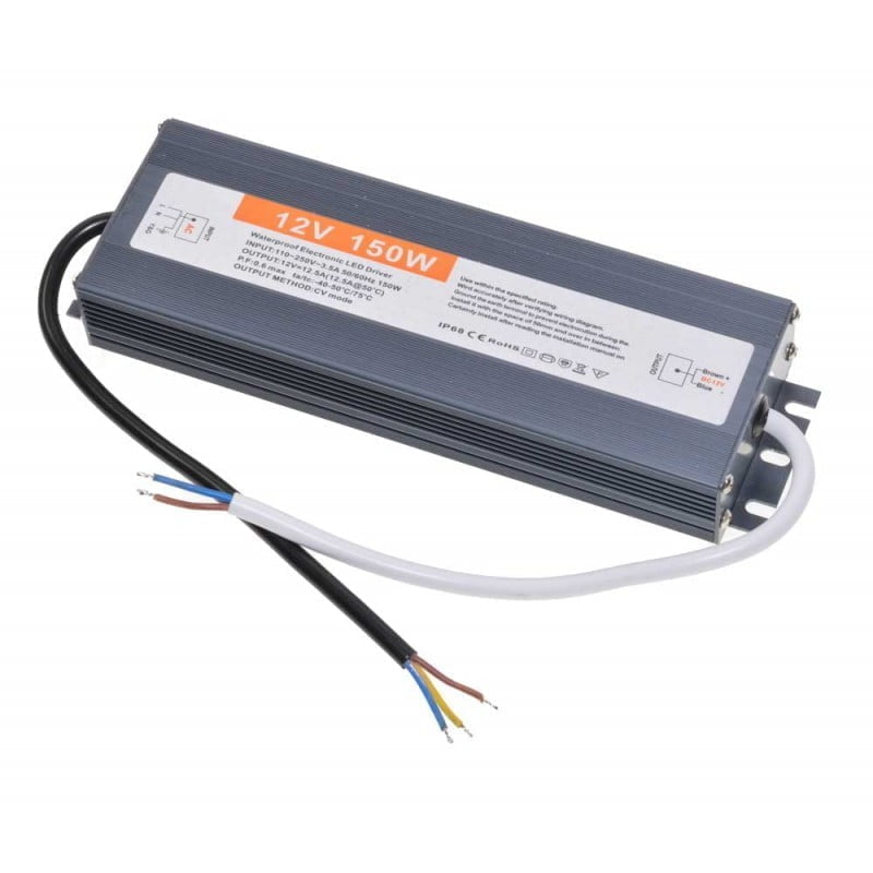 Slim Power Supply, Outdoor, 150W, 12.5A, IP68