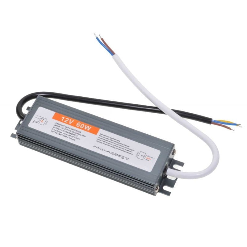 Slim Power Supply, Outdoor, 60W, 5A, IP68