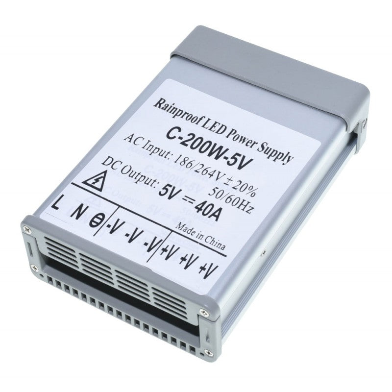 Power Supply, Outdoor, 5V, 200W, 40A, IP52