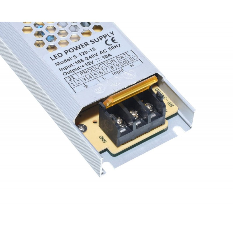 Power Supply, Slim, Indoor, 12V, 120W, 10A