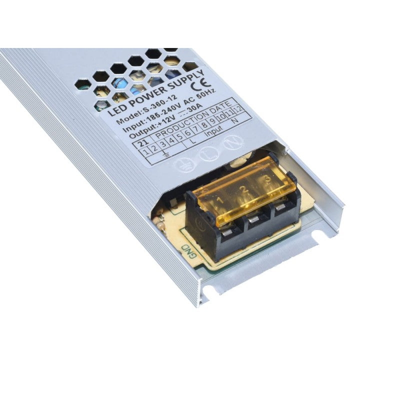 Power Supply, Slim, Indoor, 12V, 360W, 30A