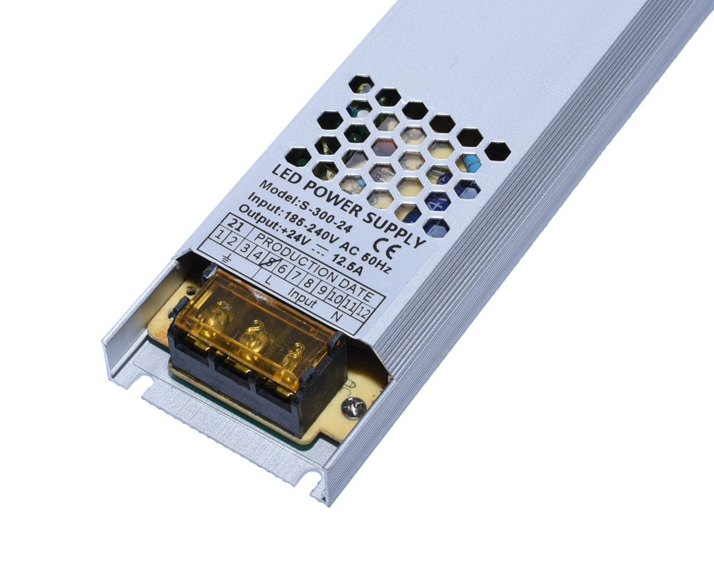Power Supply, Slim, Indoor, 24V, 12.5A, 300W