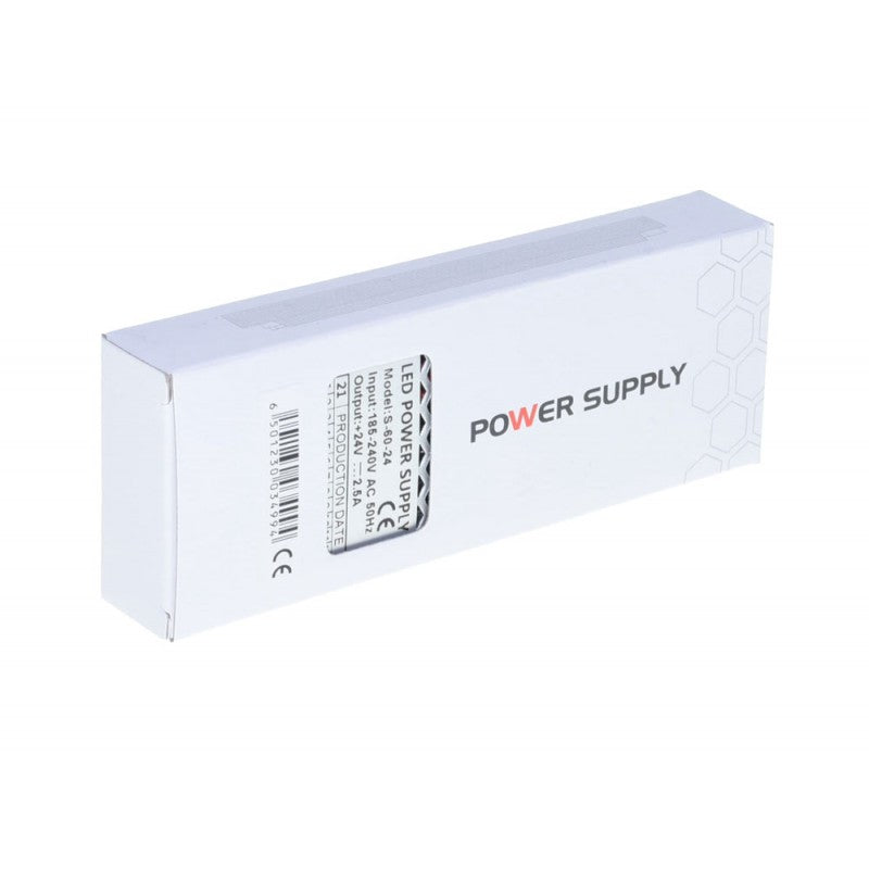 Power Supply, Slim, Indoor, 24V, 2.5A, 60W
