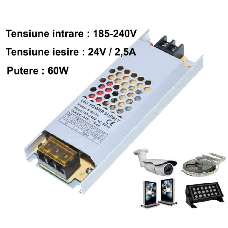 Power Supply, Slim, Indoor, 24V, 2.5A, 60W