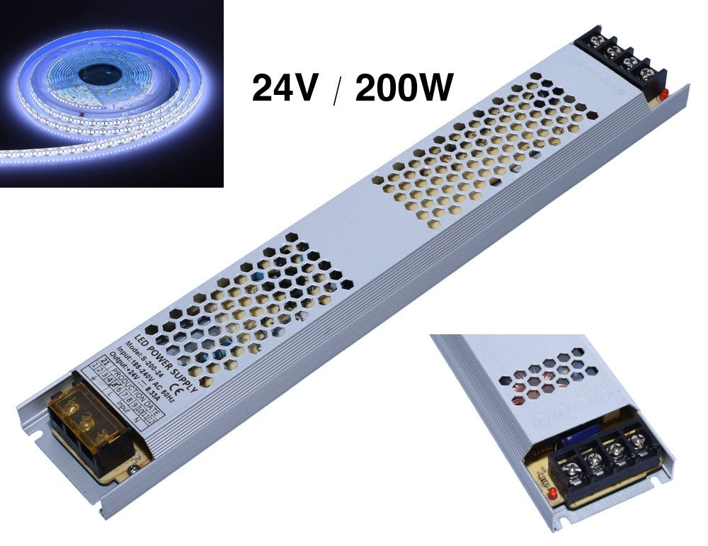 Power Supply, Slim, Indoor, 24V, 8.33A, 200W