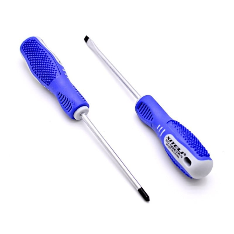 Blue Screwdriver Long Shank Chrome-Vanadium NO0826 5 X 4" / Flat