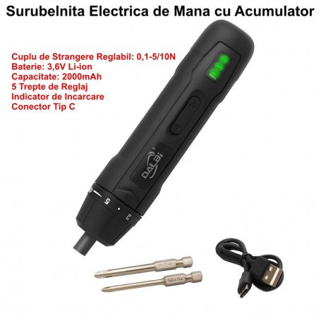 Cordless Electric Screwdriver 3.6V with 5-Step Adjustable Torque / NO-25EB